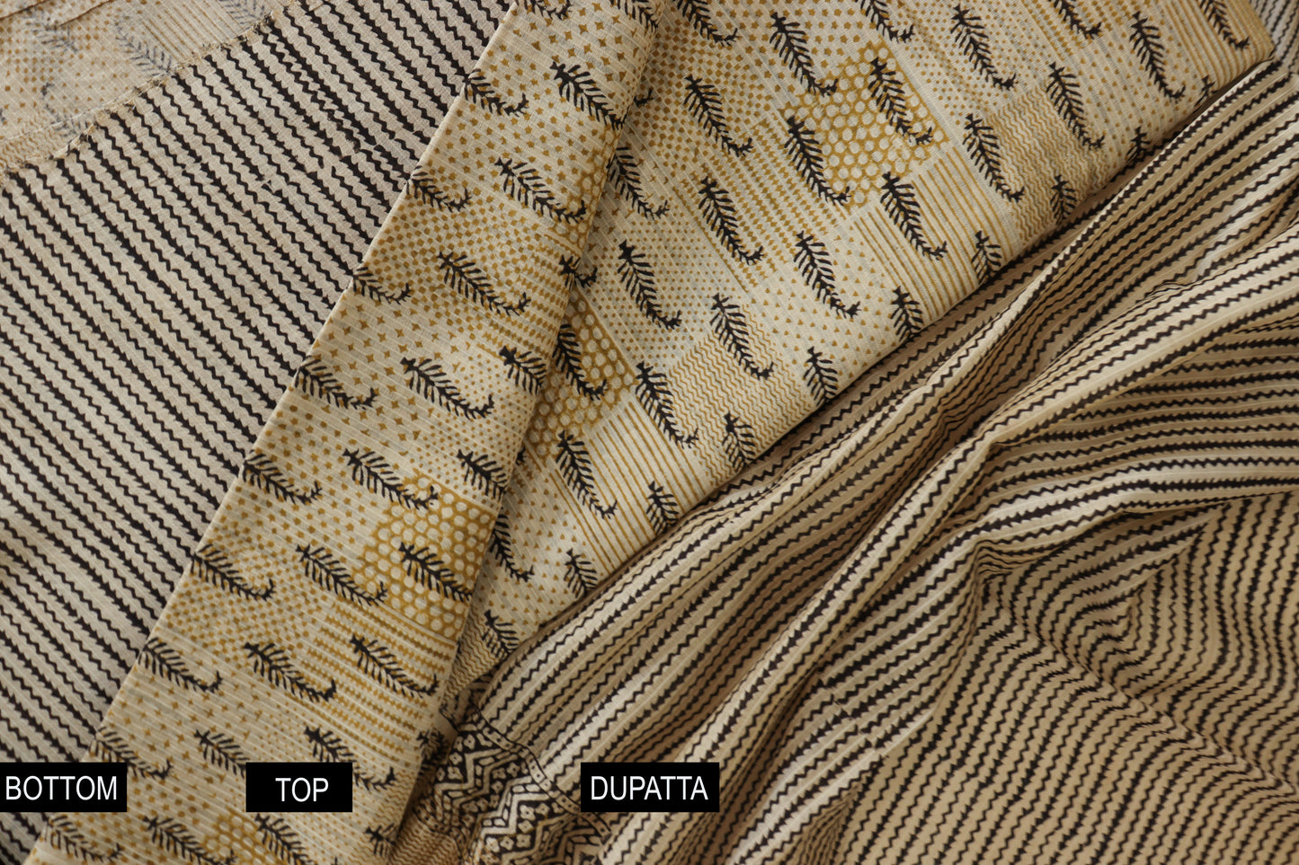 Beige Ochre Bagh Maheshwari Suit
