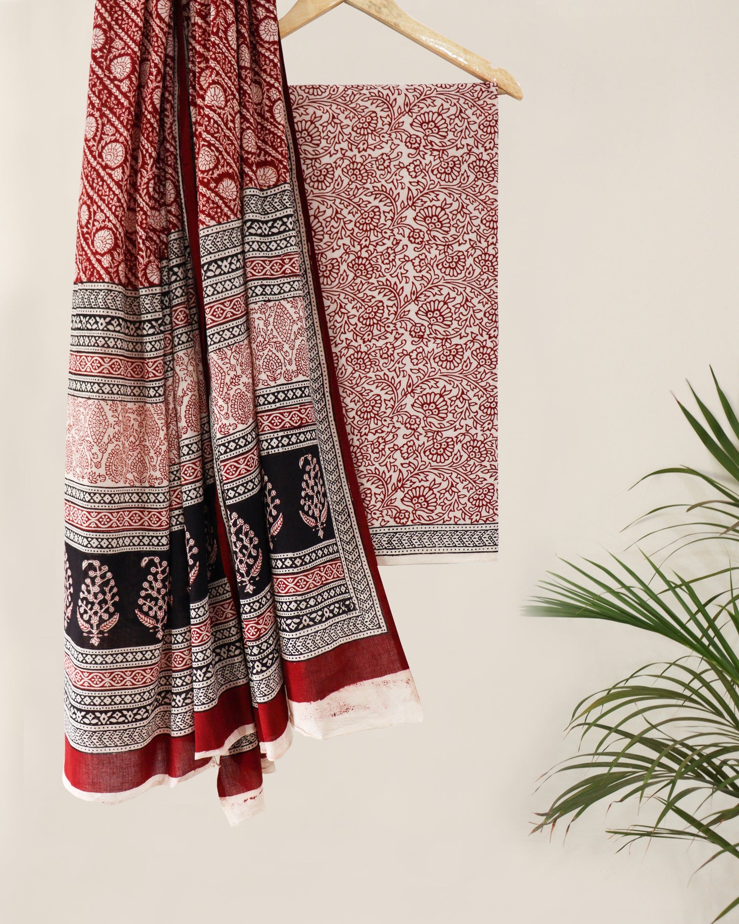 Maroon floral jaal bagh suit
