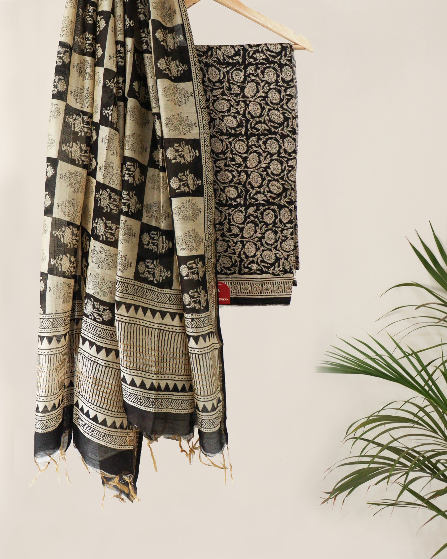 Black jaal chanderi suit