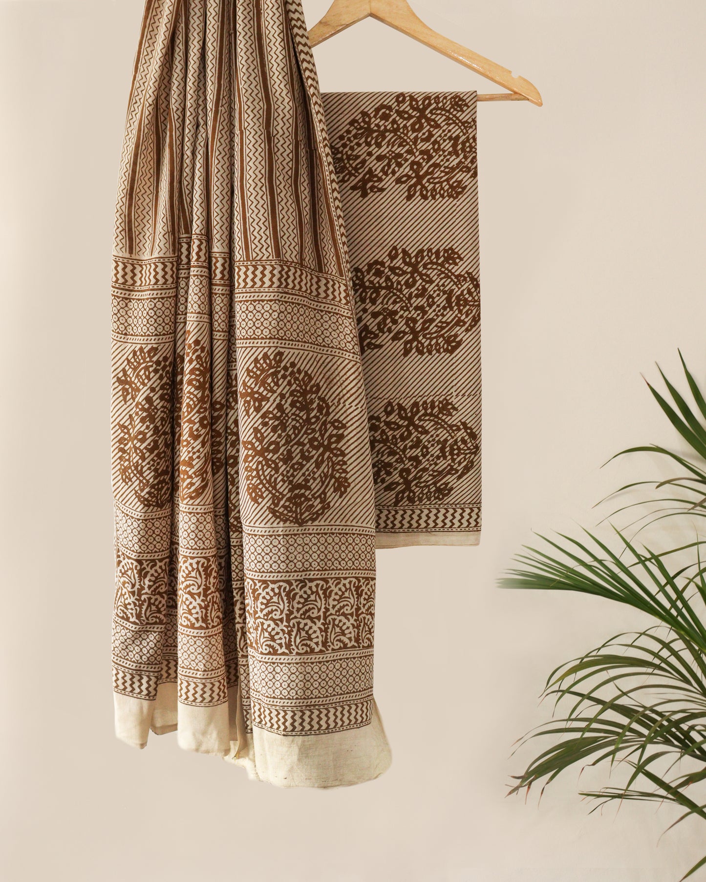 ochre cotton bagh suit