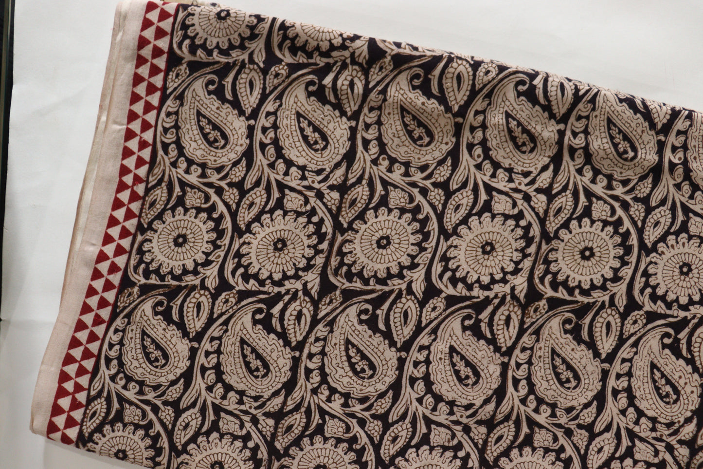 Black paisley cotton bagh