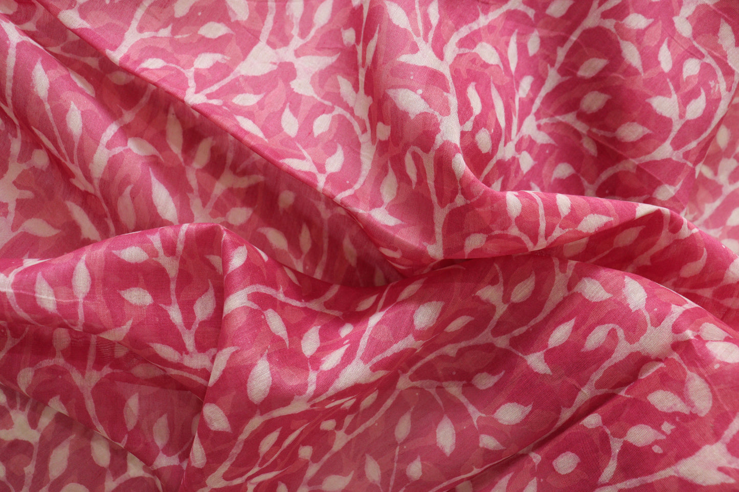Pink Dabu Print Maheshwari Saree