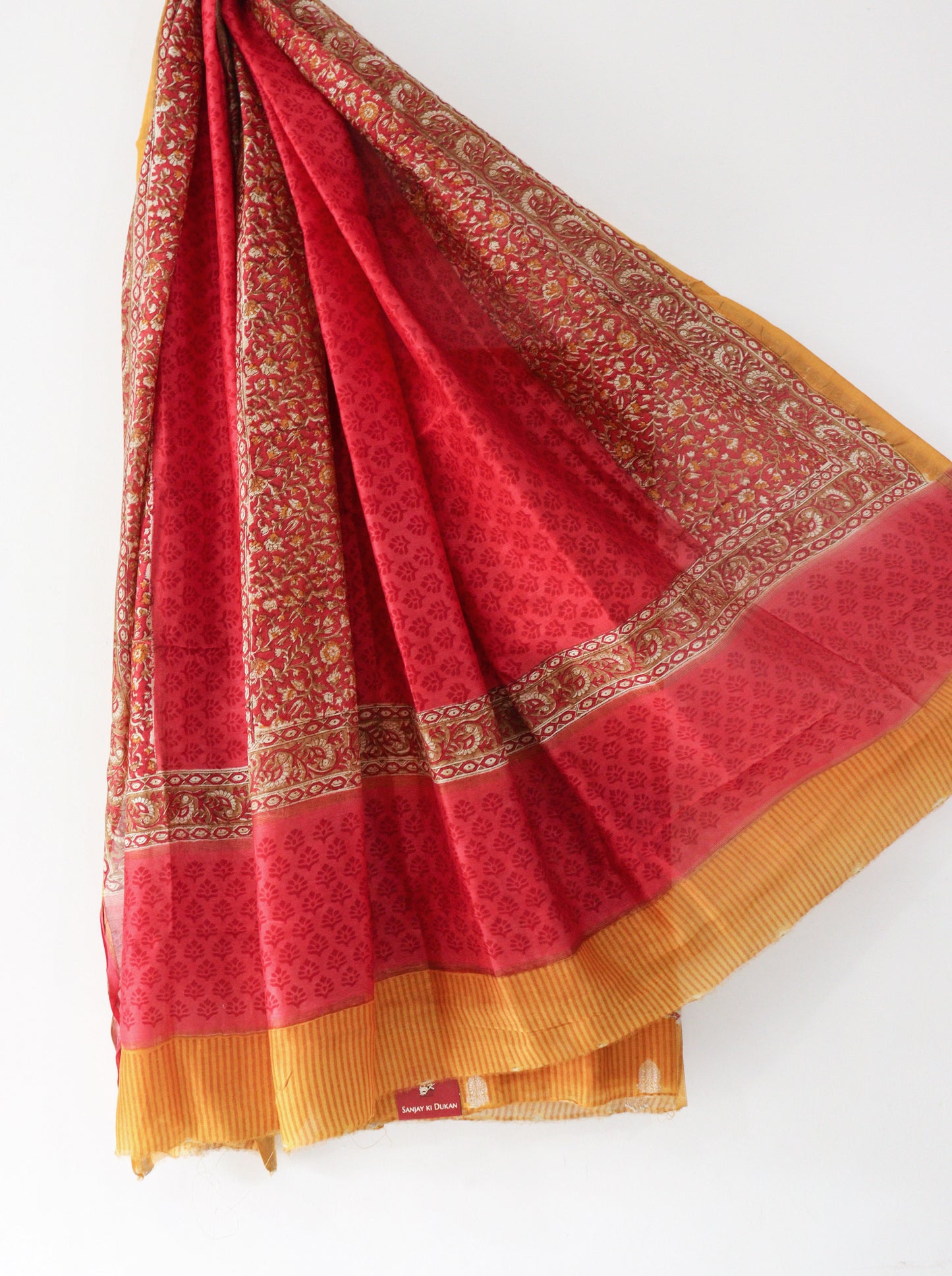 Yellow chanderi banarsi butta suit
