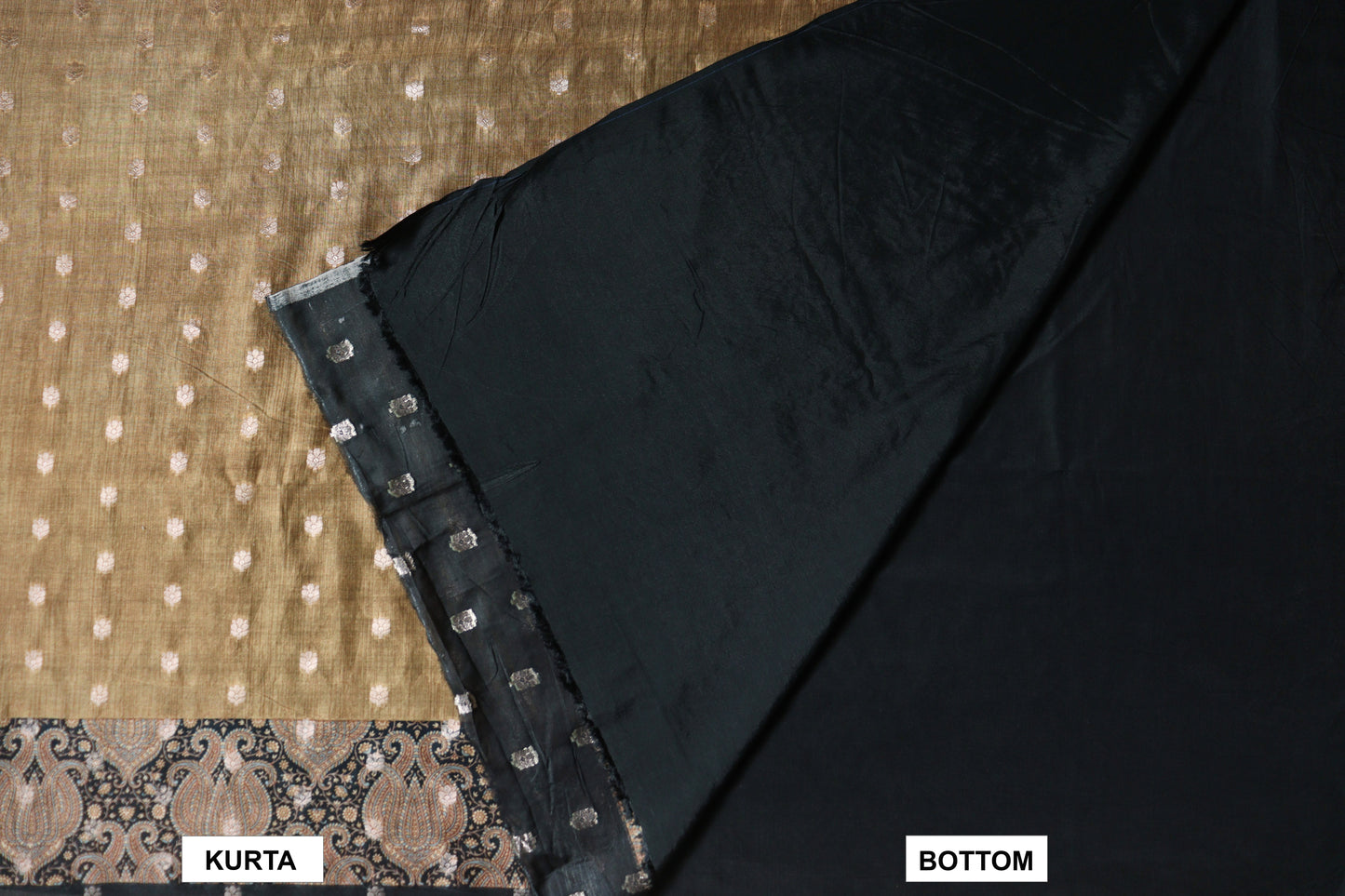 Black chanderi banarsi butta suit