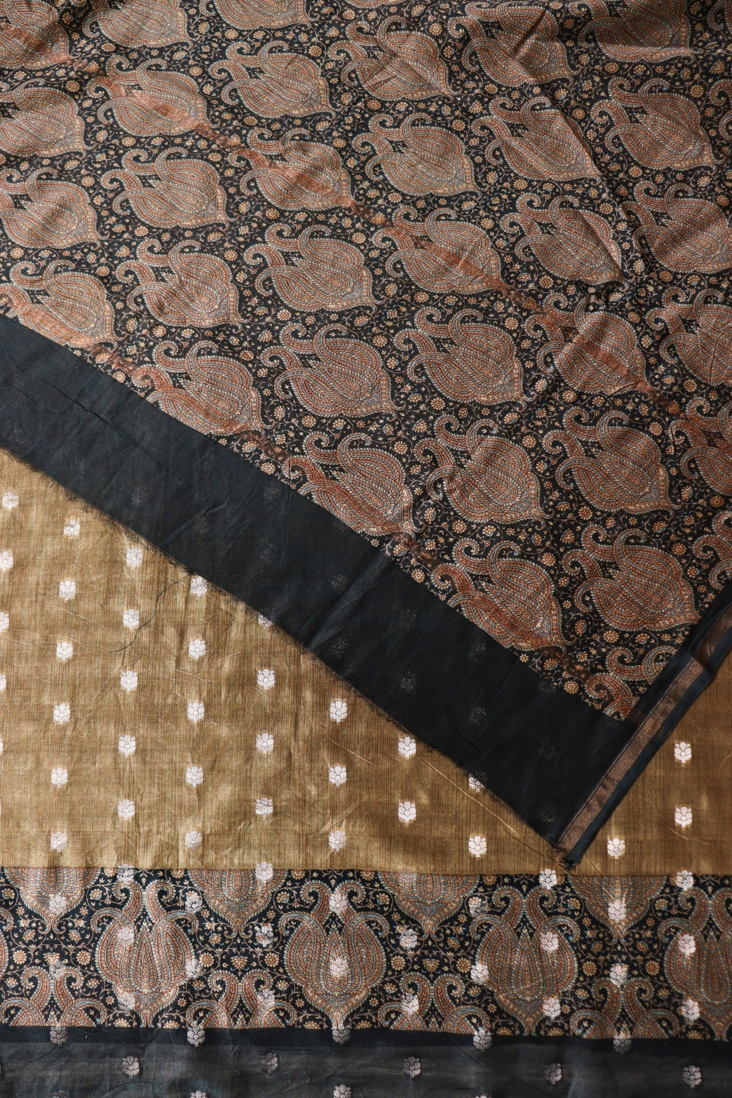 Black chanderi banarsi butta suit