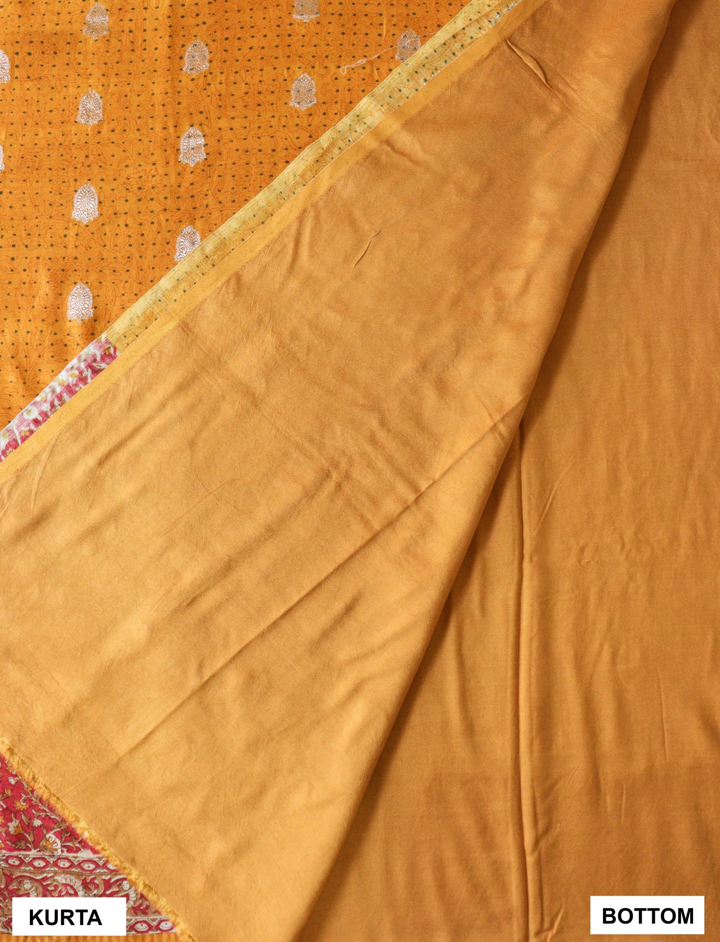 Yellow chanderi banarsi butta suit