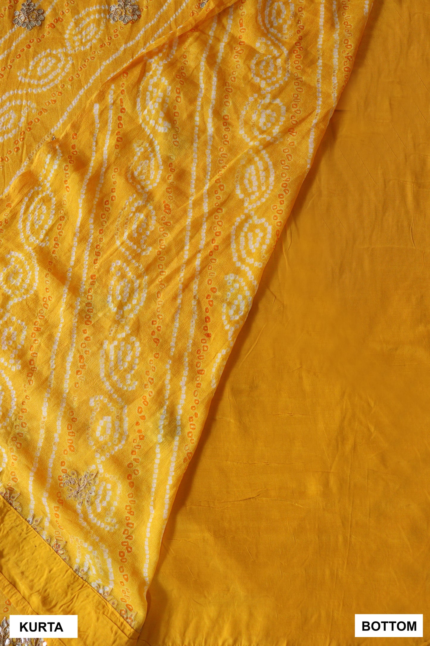 Yellow bandhani suit