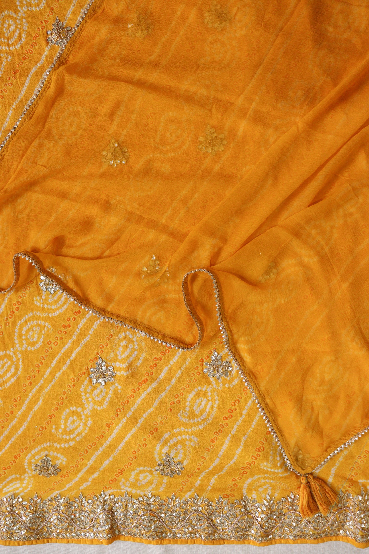 Yellow bandhani suit