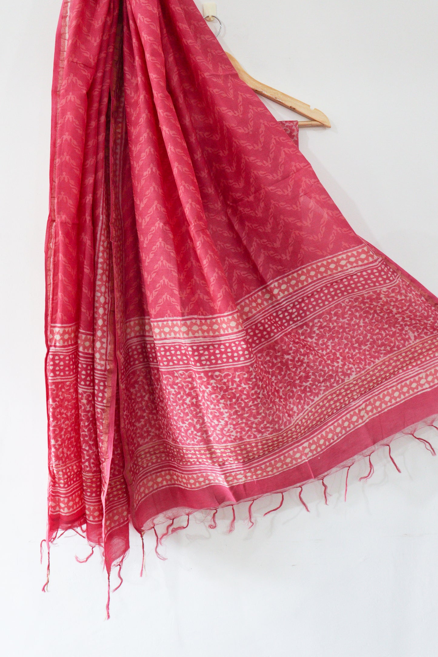 Pink jaal chanderi suit