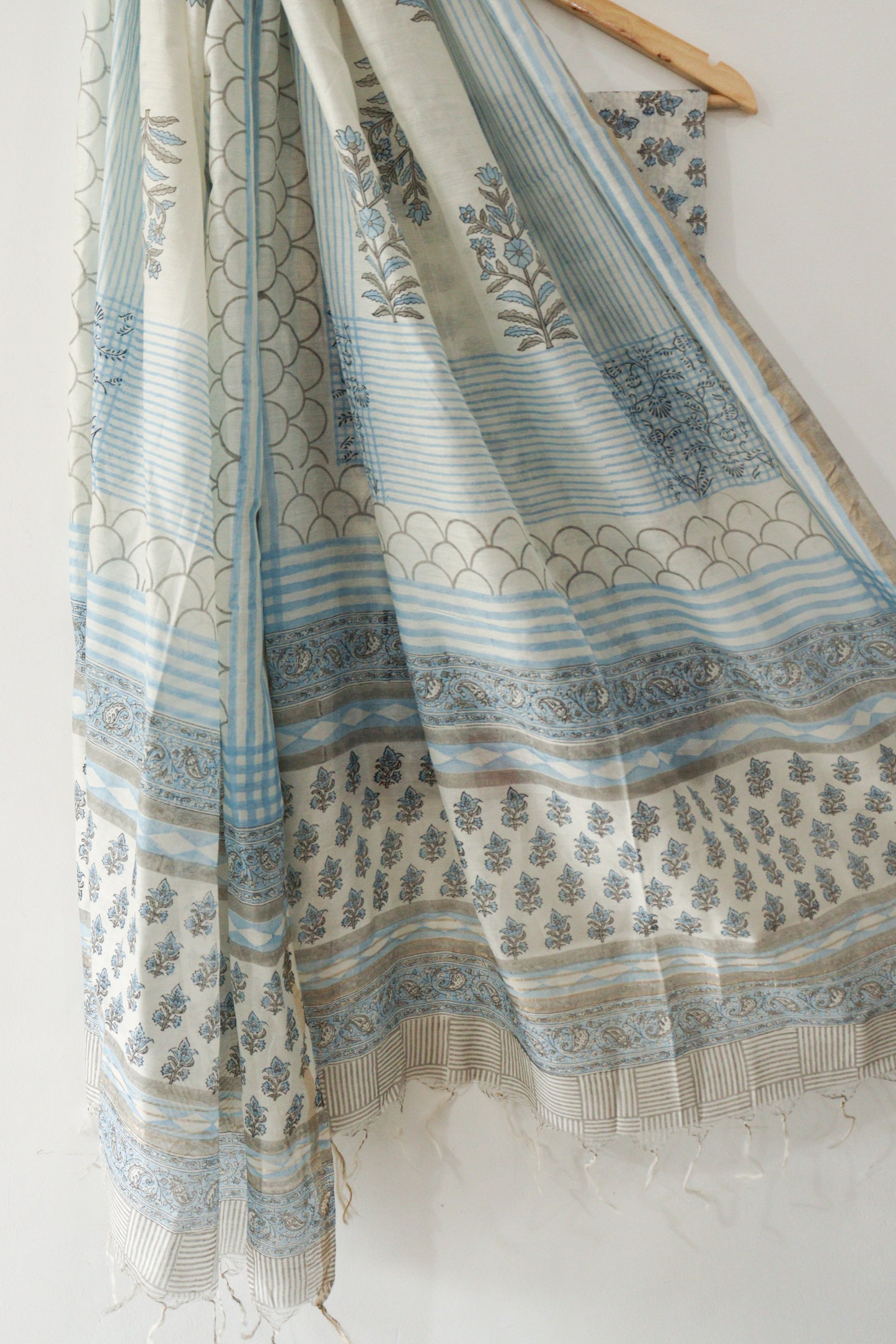 Sky blue chanderi suit