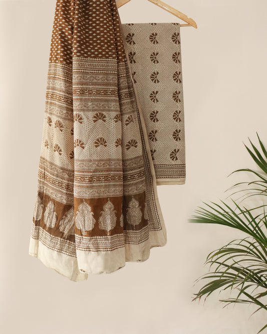 zeenat cotton bagh suit (ochre)