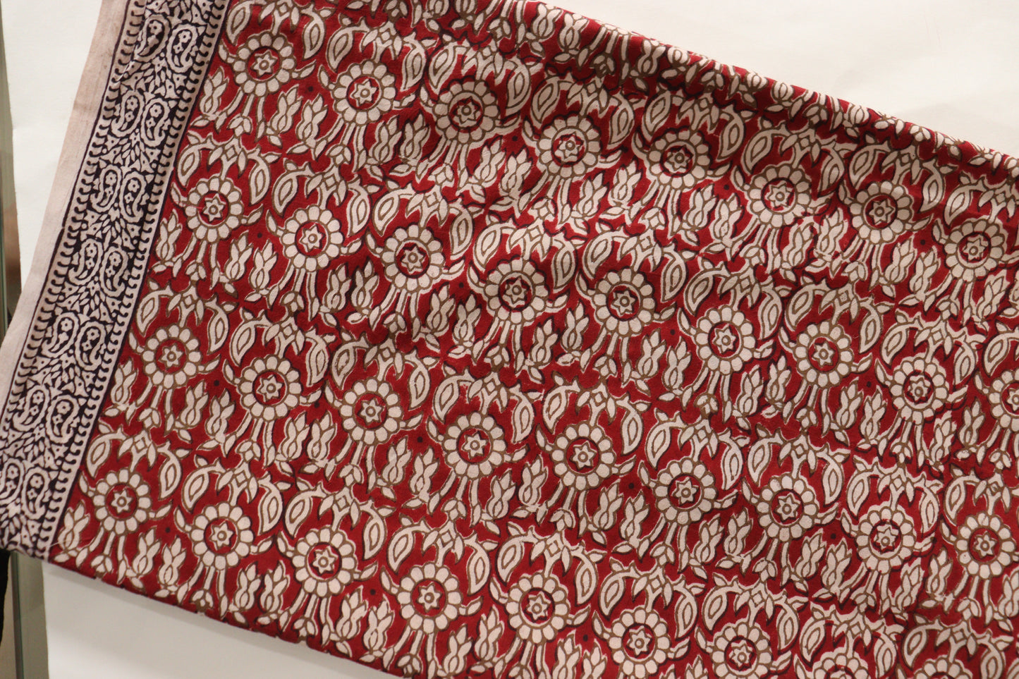 Floral maroon ochre cotton bagh