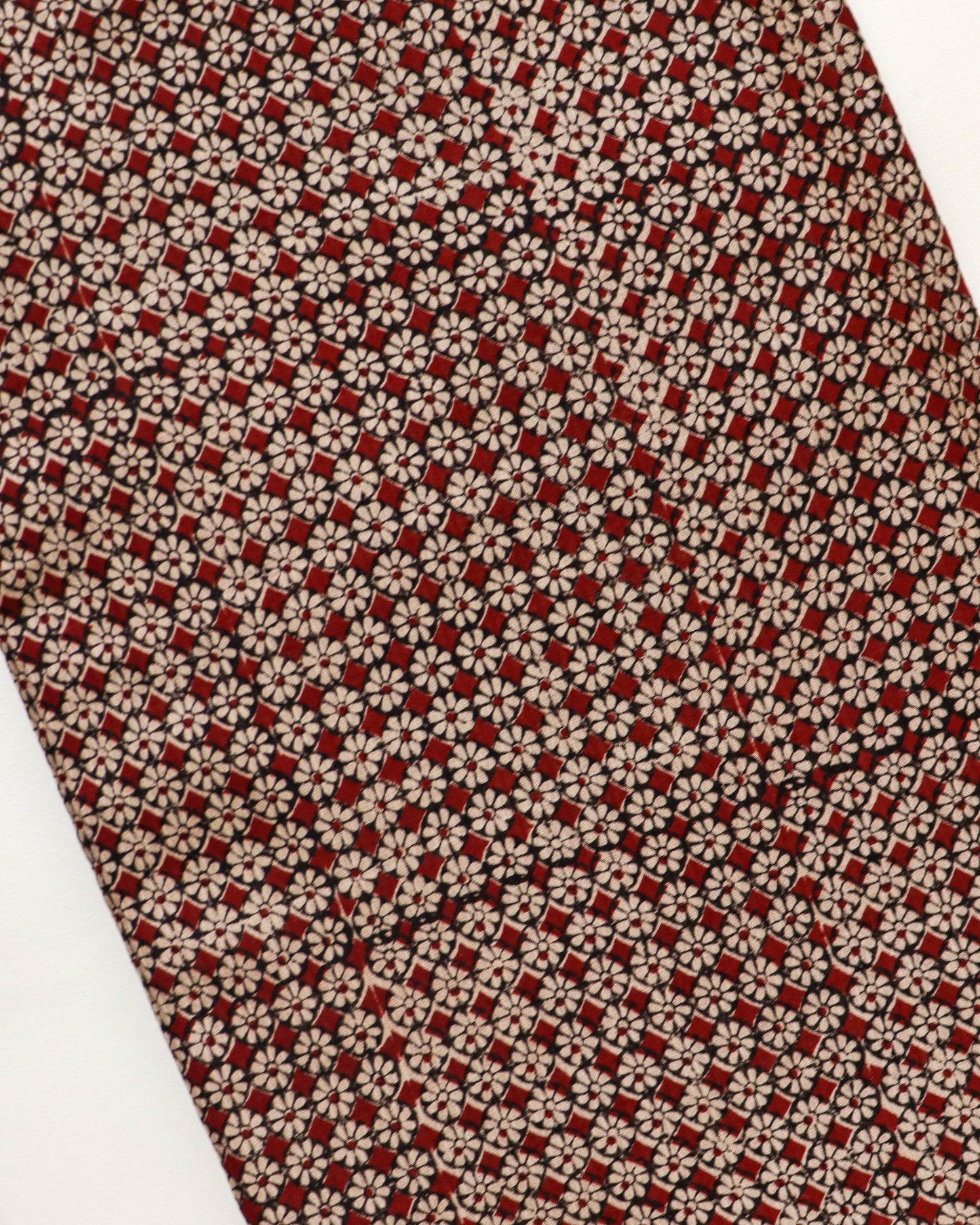 Maroon Floral Geometric Pattern Bagh Print Maheshwari suit
