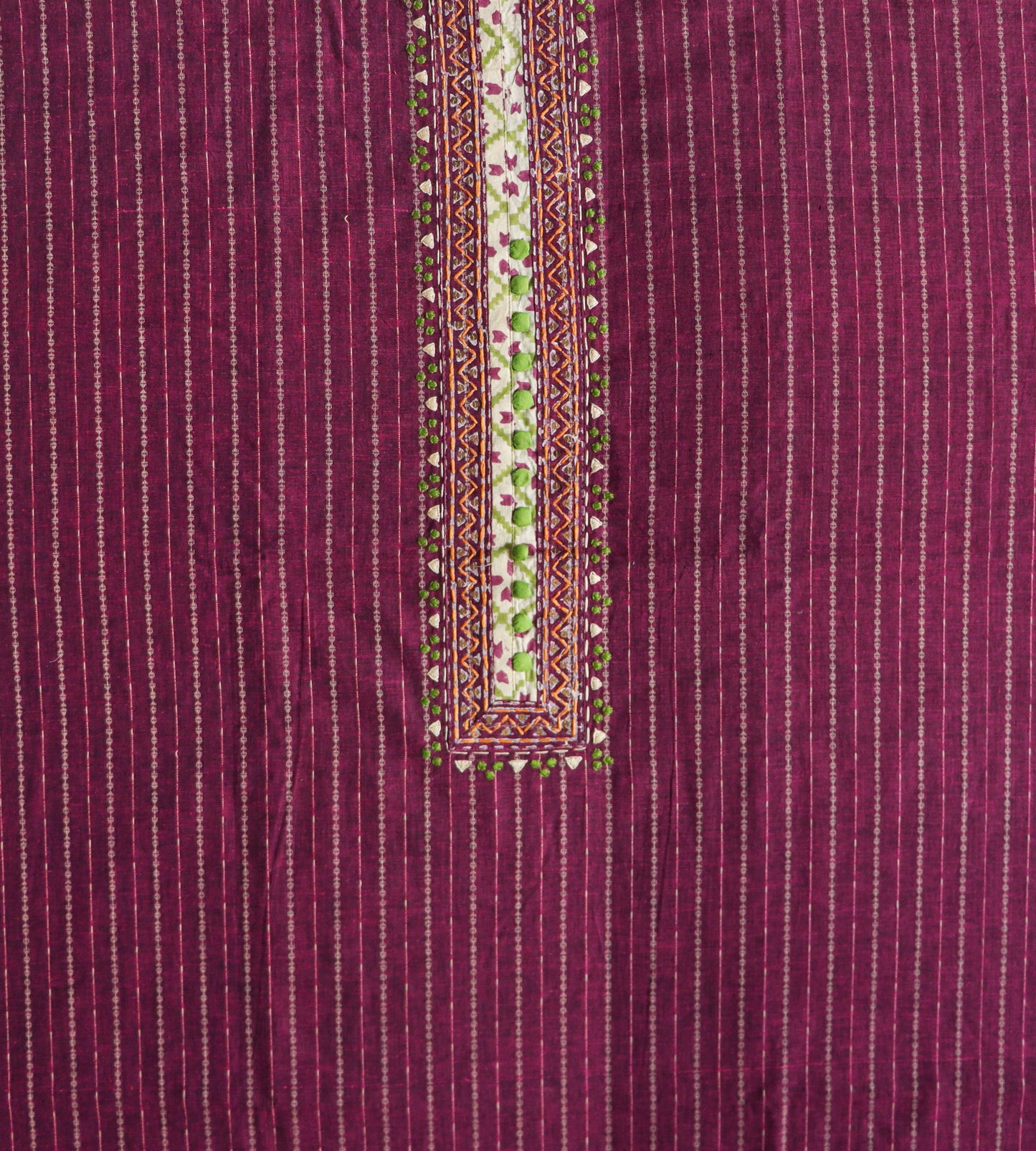 Purple embroidered handloom suit